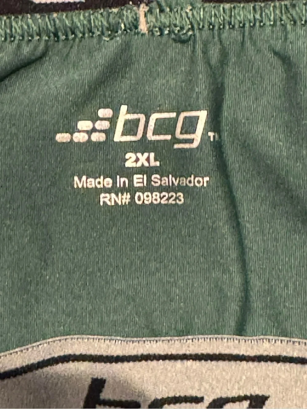 bcg Men's Boxer Briefs - Dark Green with Gray Waistband 2XL